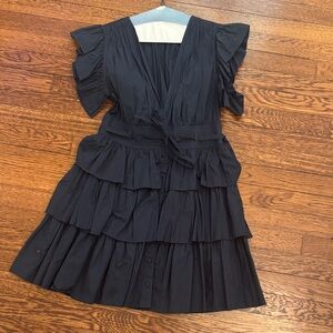 Ulla Johnson Black Ruffled Dress